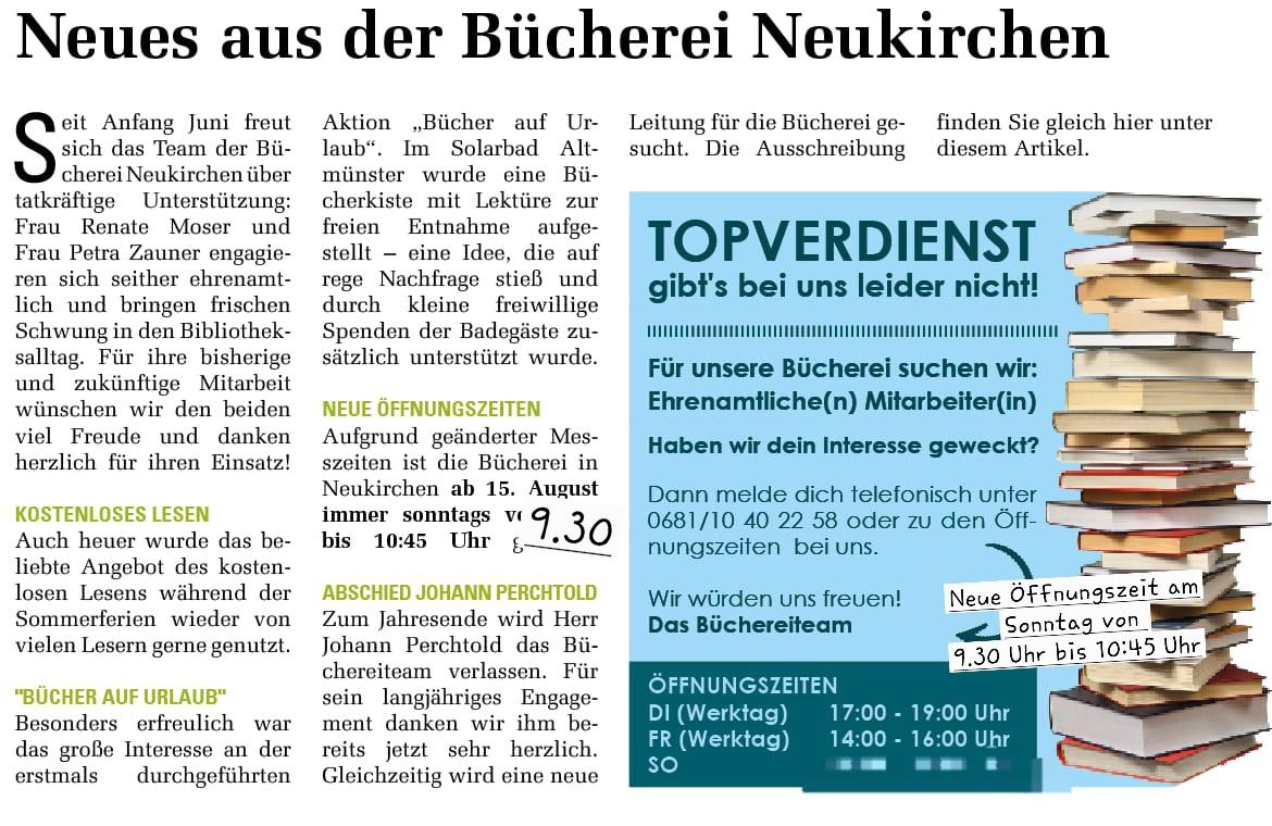 Neues aus der Bücherei Neukirchen