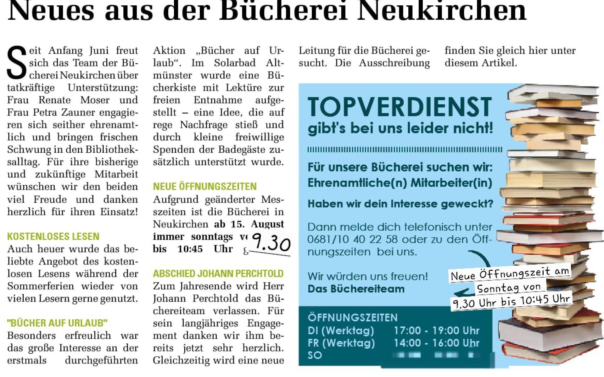 Neues aus der Bücherei Neukirchen