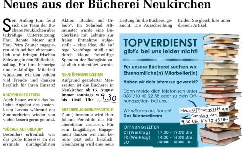 Neues aus der Bücherei Neukirchen